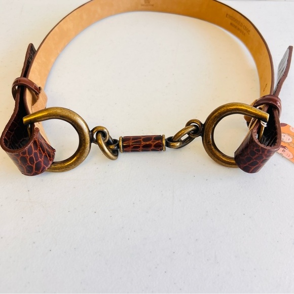 The Worth Collection Equestrian Bit Belt Croc Embossed Small main image 5